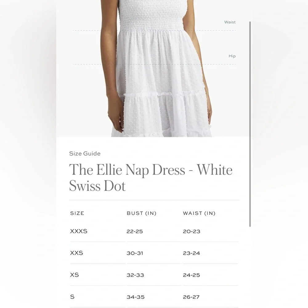The Ellie Nap Midi Ruffle Dress in Dreamy Sheer White Swiss Dot Size XS - Picture 7 of 14